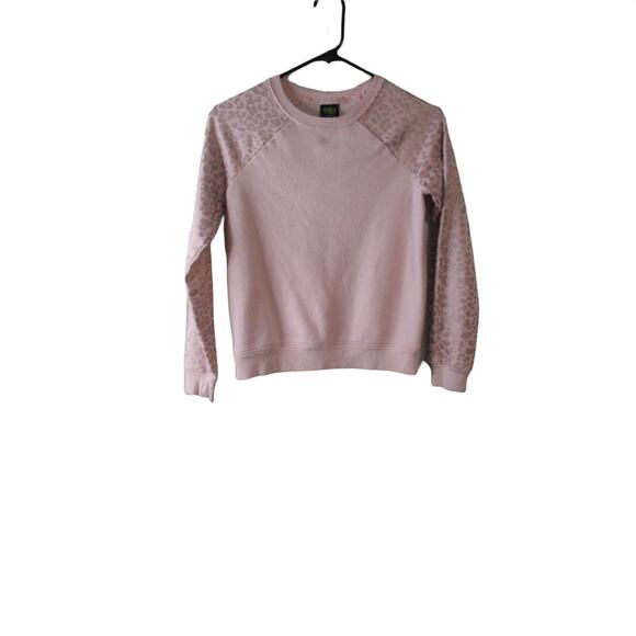 Athletic Works Pink Leopard Pink Sleeved Sweatshirt - Picture 1 of 3